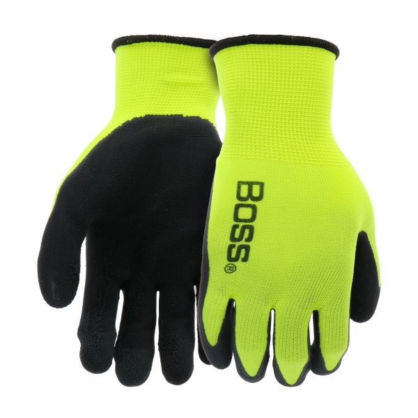 Tactile Grip Gloves, Hi-Viz, Latex Palm- Large