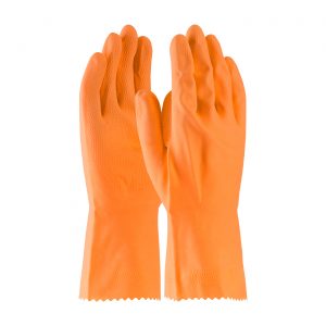 Orange Latex, Lined Gloves